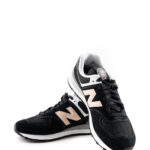 New balance Sneakers Donna 574 Nera Logo Rosa