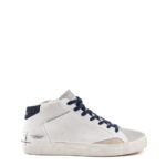 Crime London Sneakers Uomo Mid Top Distressed Bianca e Blu