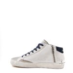 Crime London Sneakers Uomo Mid Top Distressed Bianca e Blu