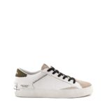 Crime London Sneakers Uomo Low Top Distressed Bassa Bianca e Tortora