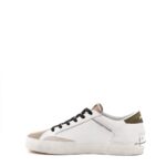 Crime London Sneakers Uomo Low Top Distressed Bassa Bianca e Tortora