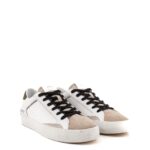Crime London Sneakers Uomo Low Top Distressed Bassa Bianca e Tortora