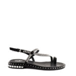 Ash Sandalo Donna Pearl Nero Con Borchie Argento