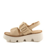 Emanuélle Vee Sandalo Donna Doppia Fascia Pelle Beige E Maxi Suola