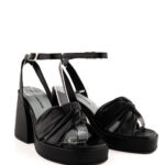 Poesie Veneziane Sandalo Donna Nero Con Plateau