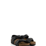 Birkenstock New York Sandalo Bambino In Birko Flor Nero