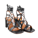 Matteo Pitti Sandalo Donna Nero Lacci Schiava