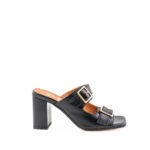 Matteo Pitti Sabot Donna Nero Con Fibbie Oro