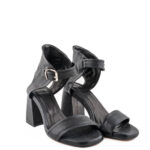 The S Sandalo Donna Nero Con Toppone Alto E Laccio Caviglia