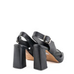 The S Sandalo Donna Nero Incrociato Con Plateau