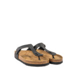Birkenstock Gizeh Unisex In Birko Flor Nero Opaco.