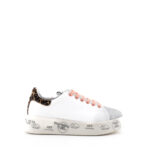 Premiata Sneakers Donna Belle 5988 Pelle Bianca E Glitter Argento