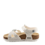 Birkenstock Rio Sandalo Bambina Bianco Glitter Argento