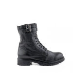 Hundred 100 Anfibio Donna Pelle Nera Con Due Fibbie