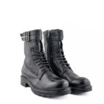 Hundred 100 Anfibio Donna Pelle Nera Con Due Fibbie