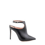 Anna F. Scarpa Nera Tacco Alto E Tallone Aperto