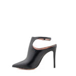 Anna F. Scarpa Nera Tacco Alto E Tallone Aperto