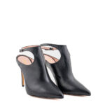 Anna F. Scarpa Nera Tacco Alto E Tallone Aperto