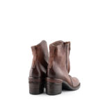 A.S.98 Tronchetto Donna Tacco In Pelle Marrone Con Zip Trasversale