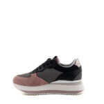 Crime London Sneakers Donna Grigio E Rosa Con Zeppa