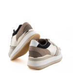 Crime London Sneakers Donna Platino E Beige Con Zeppa
