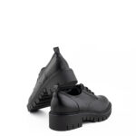 JD Stringata Donna Derby Nera Liscia Con Carrarmato