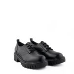 JD Stringata Donna Derby Nera Liscia Con Carrarmato
