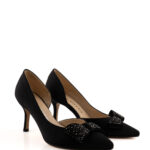 Elata Décolleté Donna Raso Nero Con Fiocco