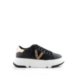 Emanuélle Vee  Sneakers Donna Pelle Nera Con Catena