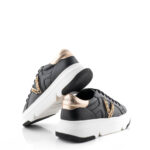 Emanuélle Vee  Sneakers Donna Pelle Nera Con Catena