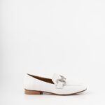JD Mocassino Donna Bianco Con Staffa E Forma Quadrata