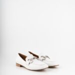 JD Mocassino Donna Bianco Con Staffa E Forma Quadrata