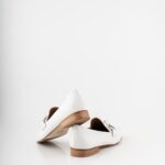 JD Mocassino Donna Bianco Con Staffa E Forma Quadrata