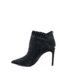 Liu Jo Tronchetto Donna Camoscio Nero Con Rouches E Tacco Stiletto