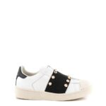 Moa Sneakers Donna Bianca Con Fascia E Borchie