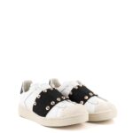 Moa Sneakers Donna Bianca Con Fascia E Borchie