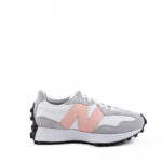 New Balance Sneakers Donna 327 Pelle Bianca E Logo Rosa