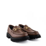 Seboy's Mocassino Donna In Pelle Marrone Con Staffa