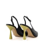 Silvia Rossini Sligback Donna Nera Con Tacco Alto Verde Acido