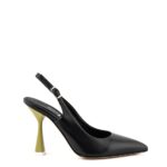 Silvia Rossini Sligback Donna Nera Con Tacco Alto Verde Acido