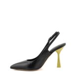 Silvia Rossini Sligback Donna Nera Con Tacco Alto Verde Acido