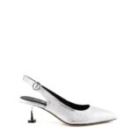 Silvia Rossini Sligback Donna Argento Con Tacco A Rocchetto Basso