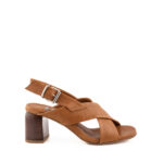 The S Sandalo Donna Pelle Cuoio Lacci Incrociati