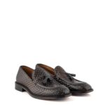 Lord Douglas Mocassino Uomo Intrecciato Marrone Con Nappe