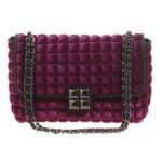 Bprime Borsa Donna Velluto Vinaccia Con Tracolla Catena