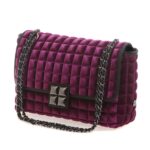 Bprime Borsa Donna Velluto Vinaccia Con Tracolla Catena