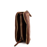 Campomaggi Portafogli Donna Zip Around Testa Di Moro Con Microborchie Oro