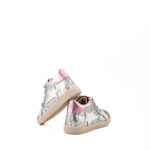 Falcotto Polacchina Bimba Camoscio Grigio E Glitter Argento