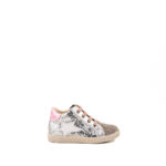 Falcotto Polacchina Bimba Camoscio Grigio E Glitter Argento