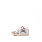 Falcotto Polacchina Bimba Camoscio Grigio E Glitter Argento